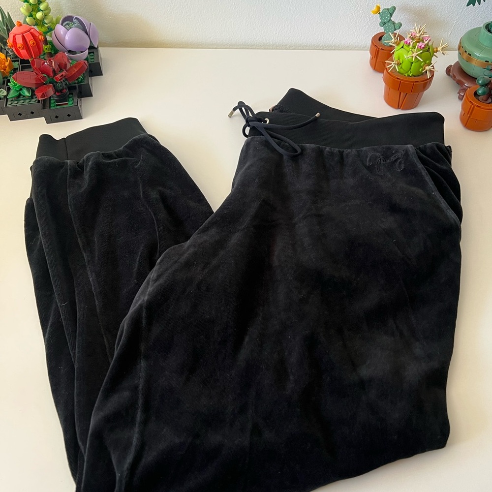 Juicy Couture Vintage Black Velour Jogger Pants Women’s Size XL